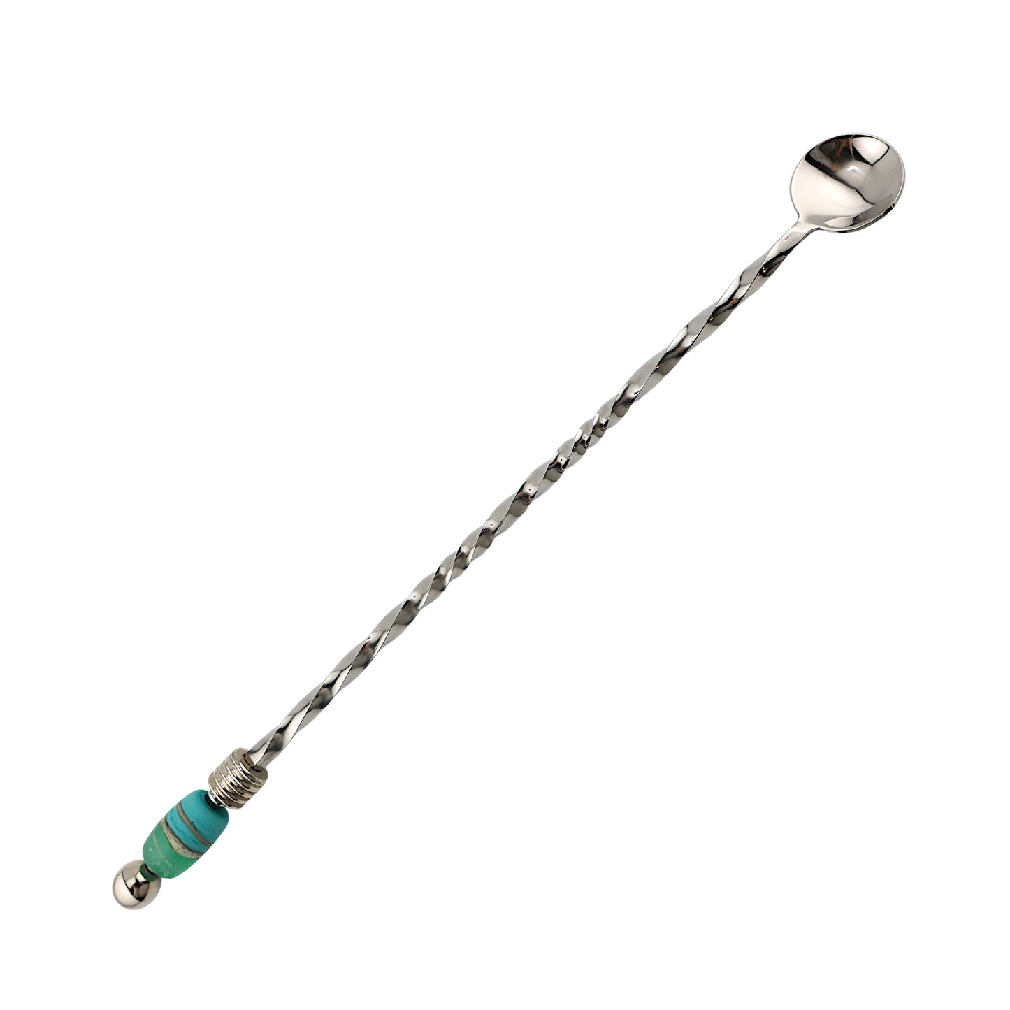 Handcrafted Glass Bead Long Ice Tea or Cocktail Spoon