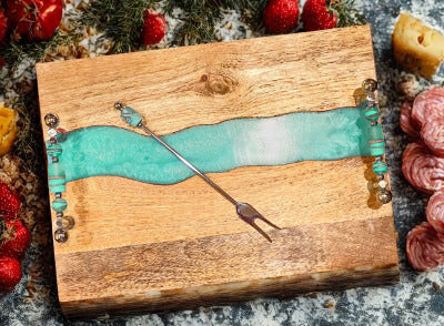 Handcrafted Charcuterie board ready to be filled with delicious food items. 