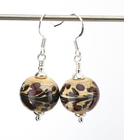 Handcrafted Lampwork and Sterling Silver Bead Earrings