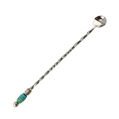 Handcrafted Glass Bead Long Ice Tea or Cocktail Spoon