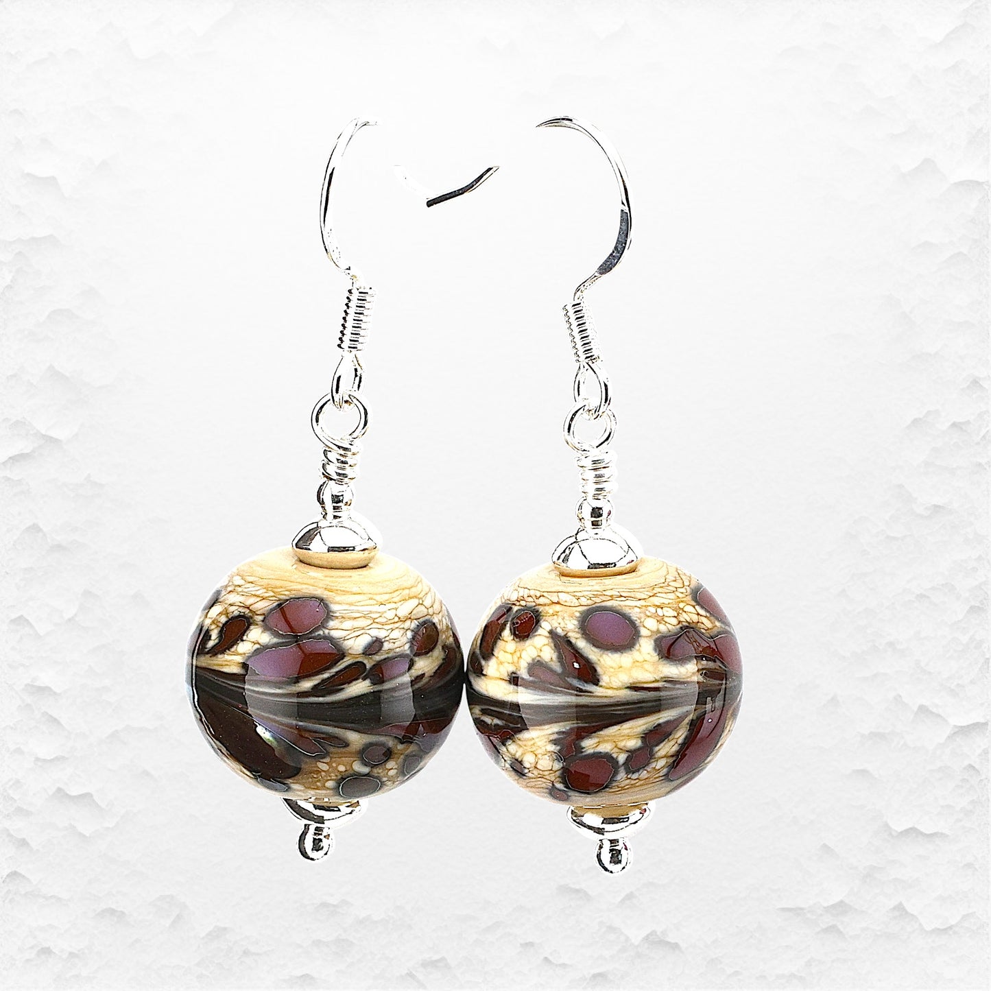 Handcrafted Lampwork and Sterling Silver Bead Earrings