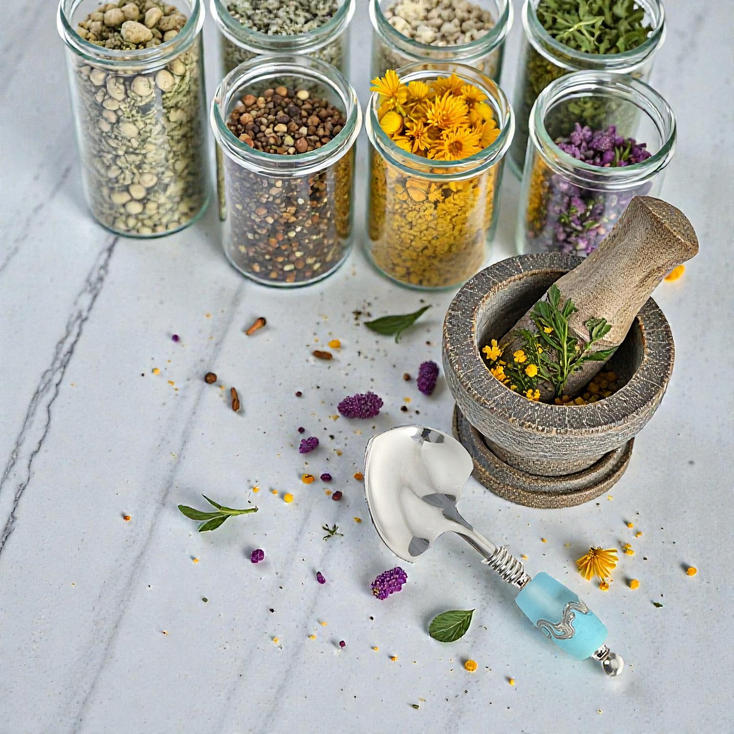 Handcrafted Glass Bead Small Heart Spoon