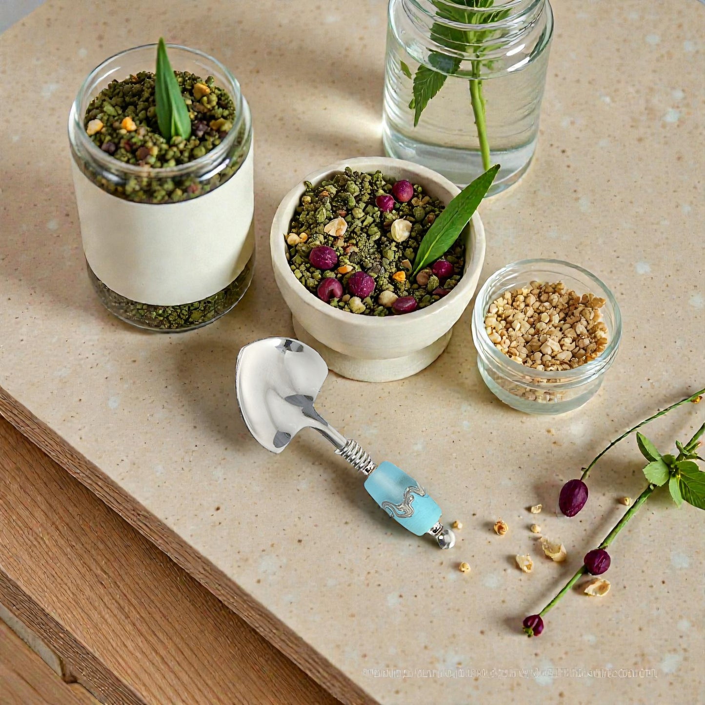 Handcrafted Glass Bead Small Heart Spoon