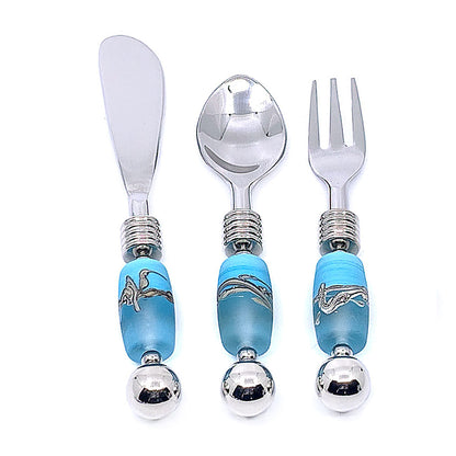 3-piece canape set in turquoise