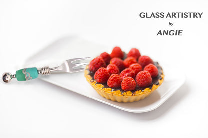Handcrafted Glass Bead Appetizer Fork